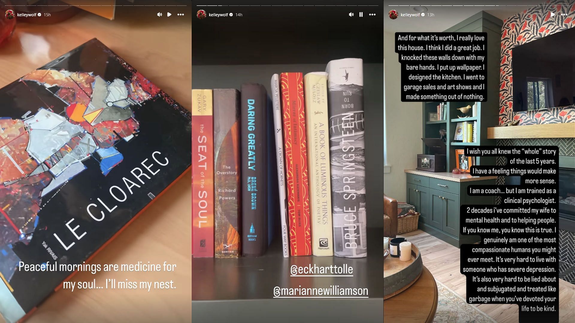 Kelley's stories (Image via Instagram/ @kelleywolf)